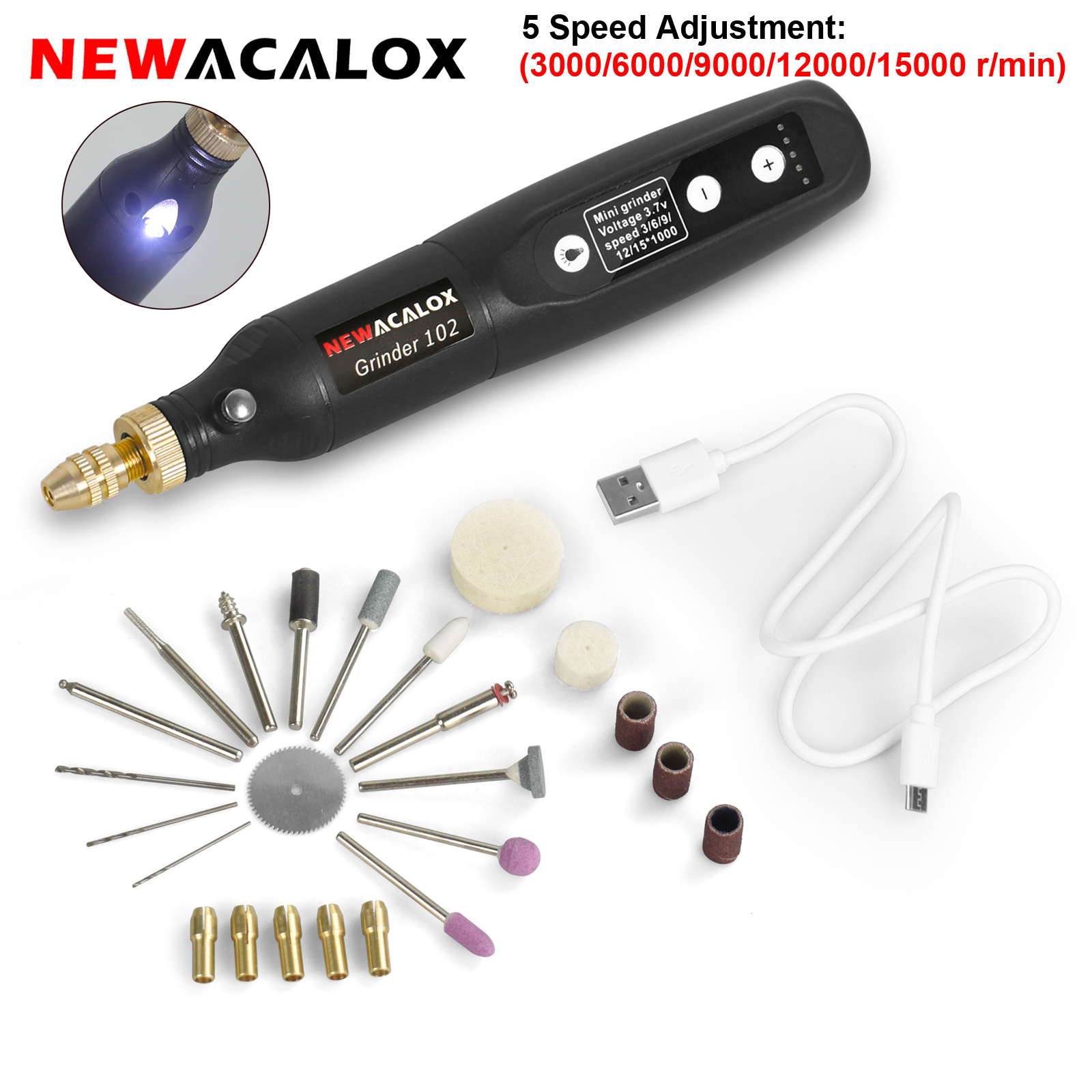 Power Tools For Sale - NEWACALOX Cordless Rotary Tool with 5