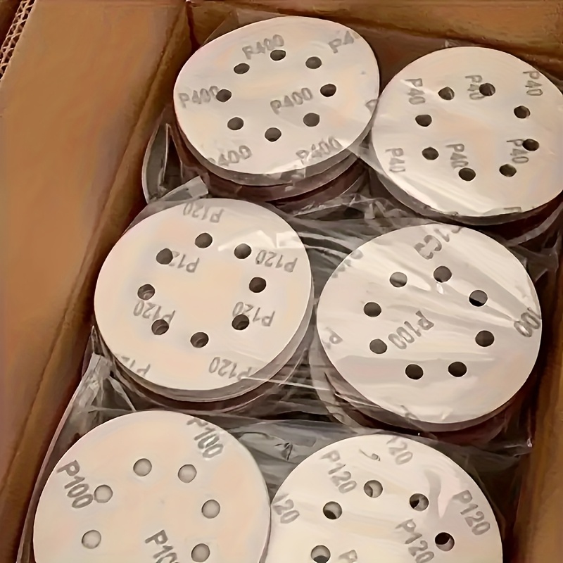 Random Orbital Sander - 100 Pieces of 5-Inch 8-Hole Sandpaper