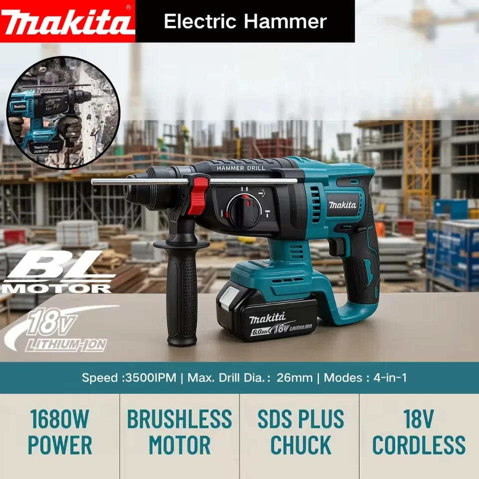Power Z Tools - Makita 26MM Brushless Electric Hammer Drill