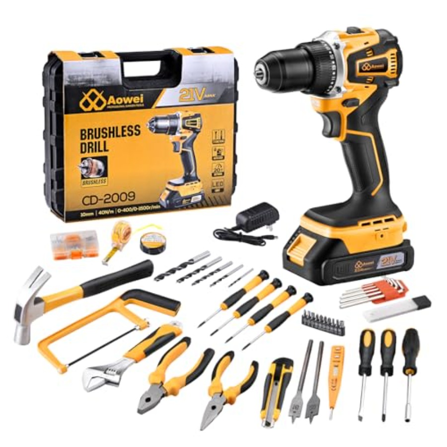 Power Tools Yellow - Brushless Motor Tool Kit Set: Yellow