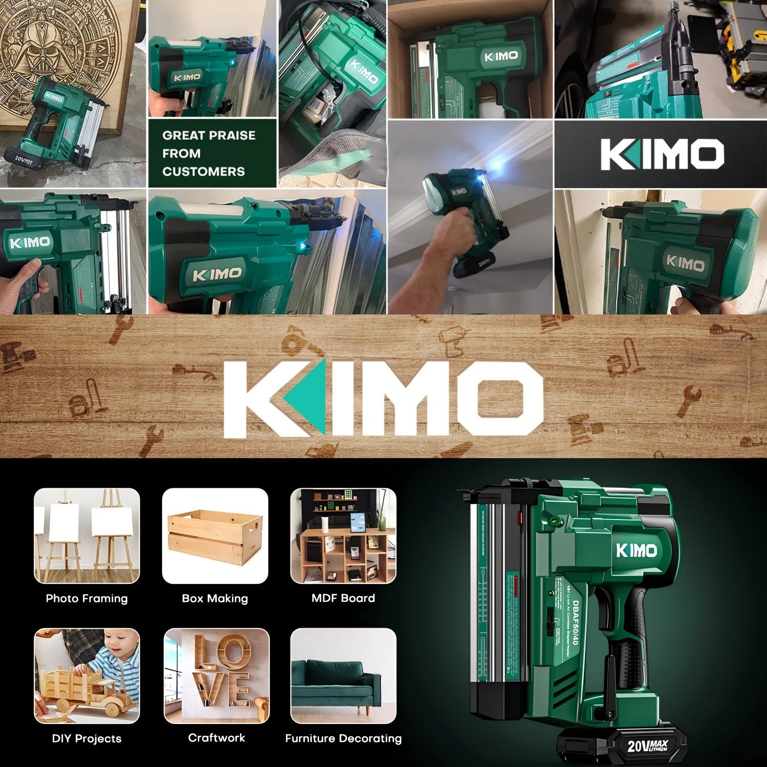 KEEHOME KIMO 18 Gauge Nail Gun - Staple Gun Electric recension och pris