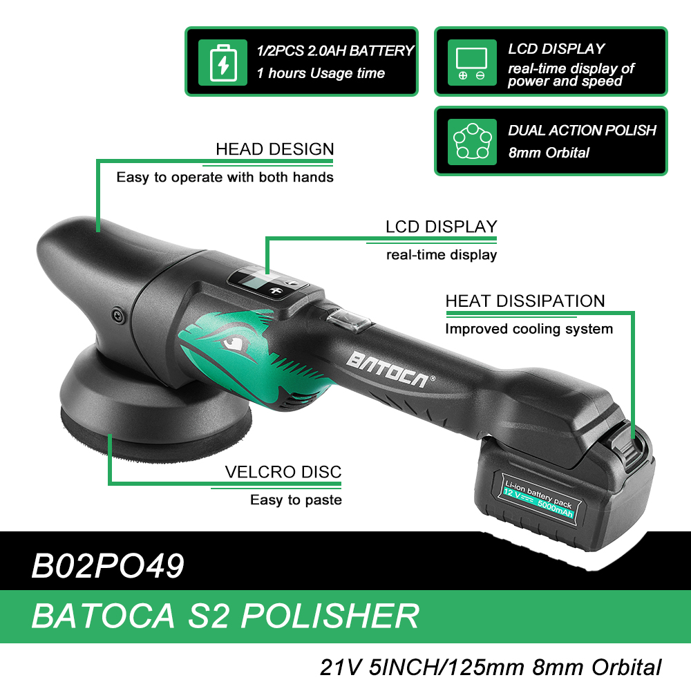BATOCA S2 21V Cordless Car Pol - Random Orbital Sander recension och pris