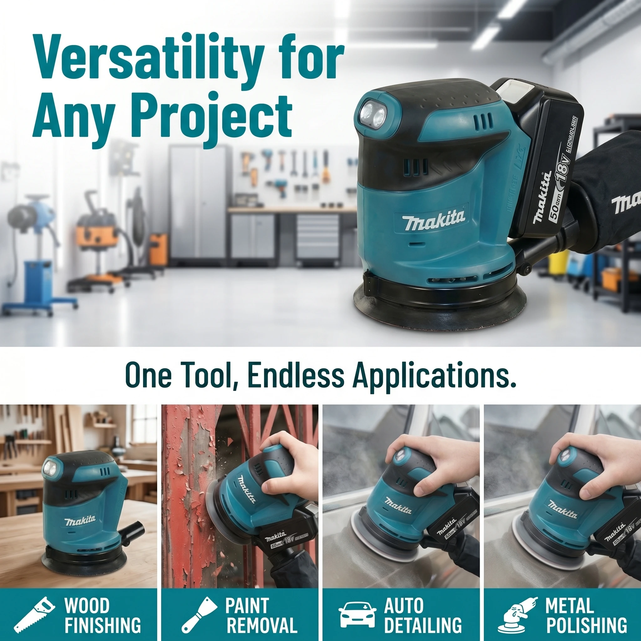 Makita DBO180Z 18V Cordless Ra - Random Orbital Sander recension och pris