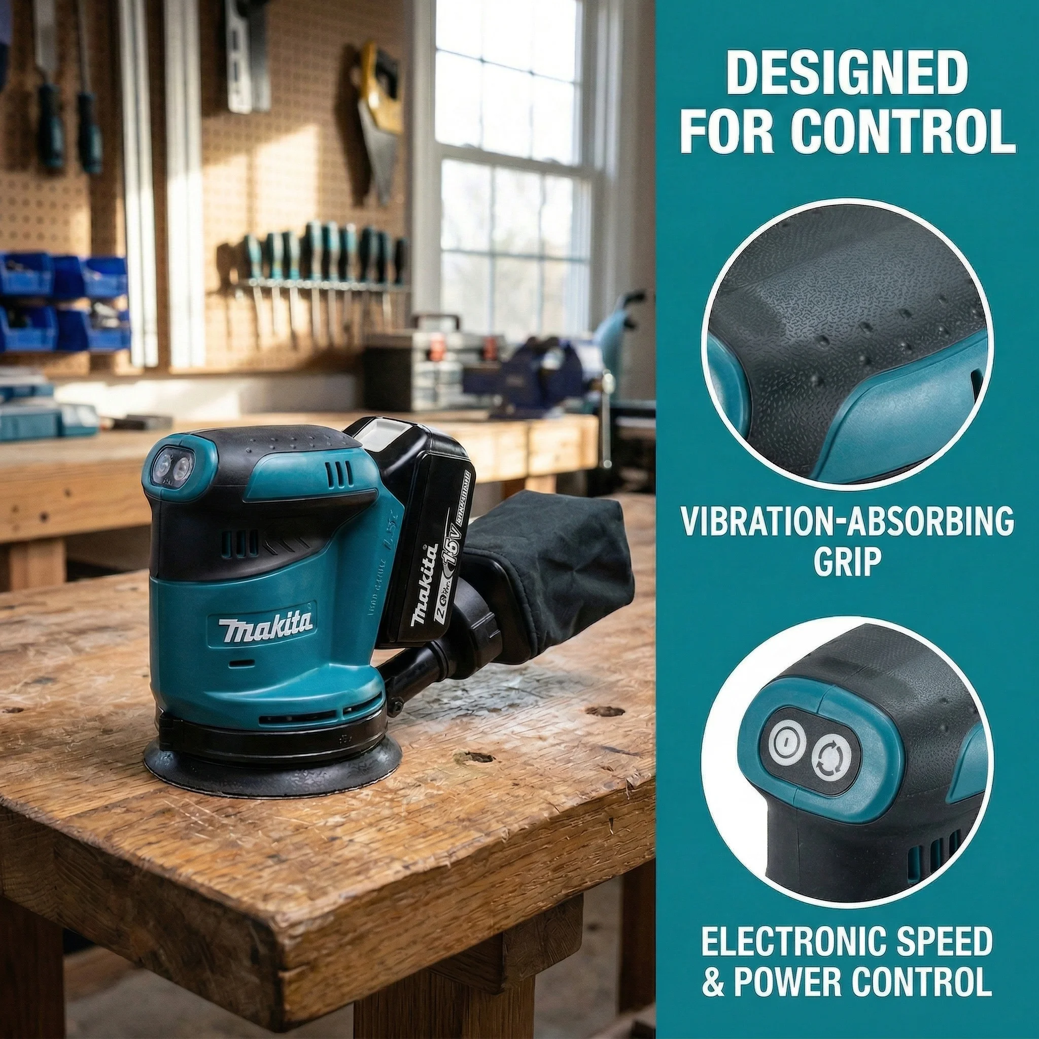 Makita DBO180Z 18V Cordless Ra - Random Orbital Sander recension och pris