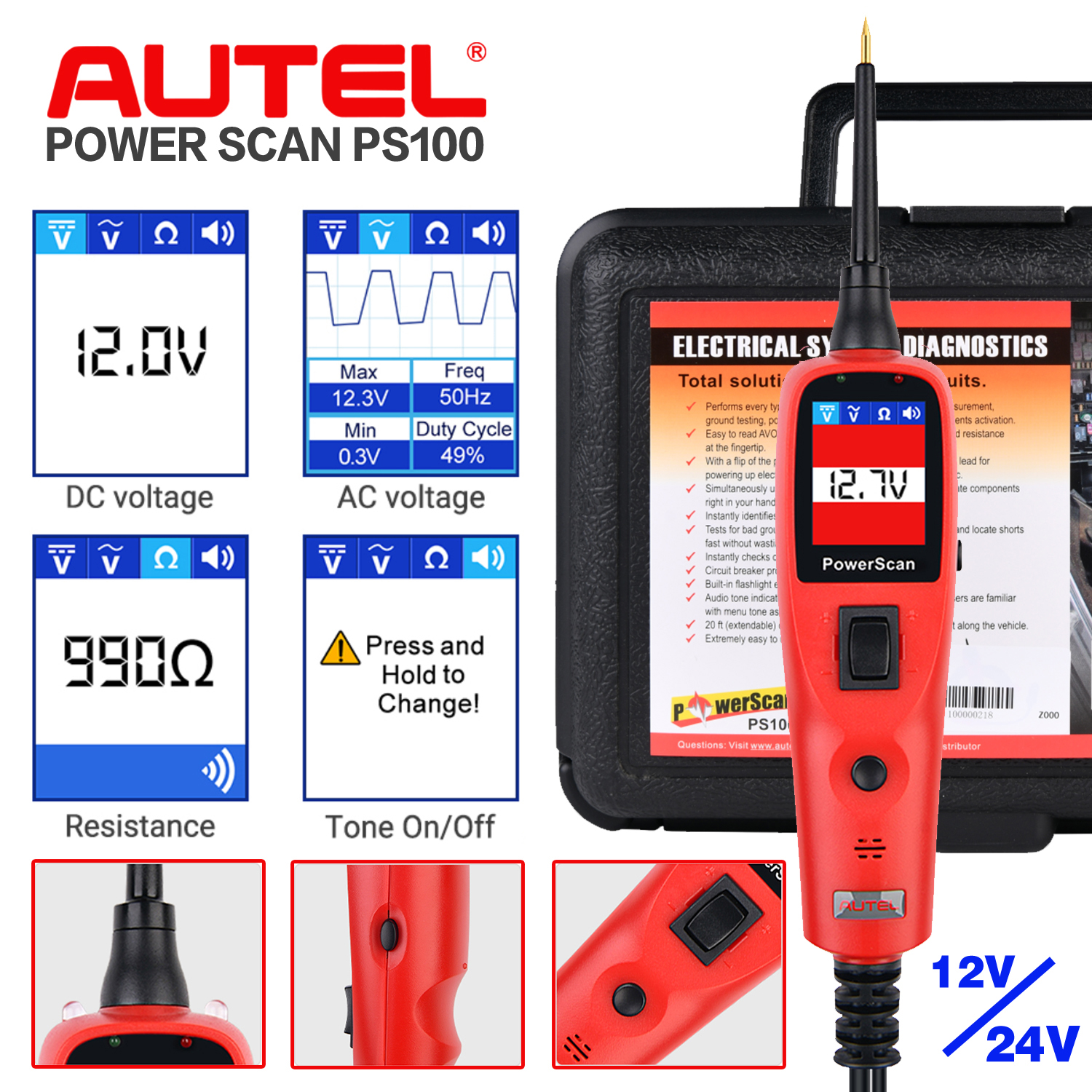 Autel PowerScan PS100 Car Elec - Power Tools In Automotive recension och pris