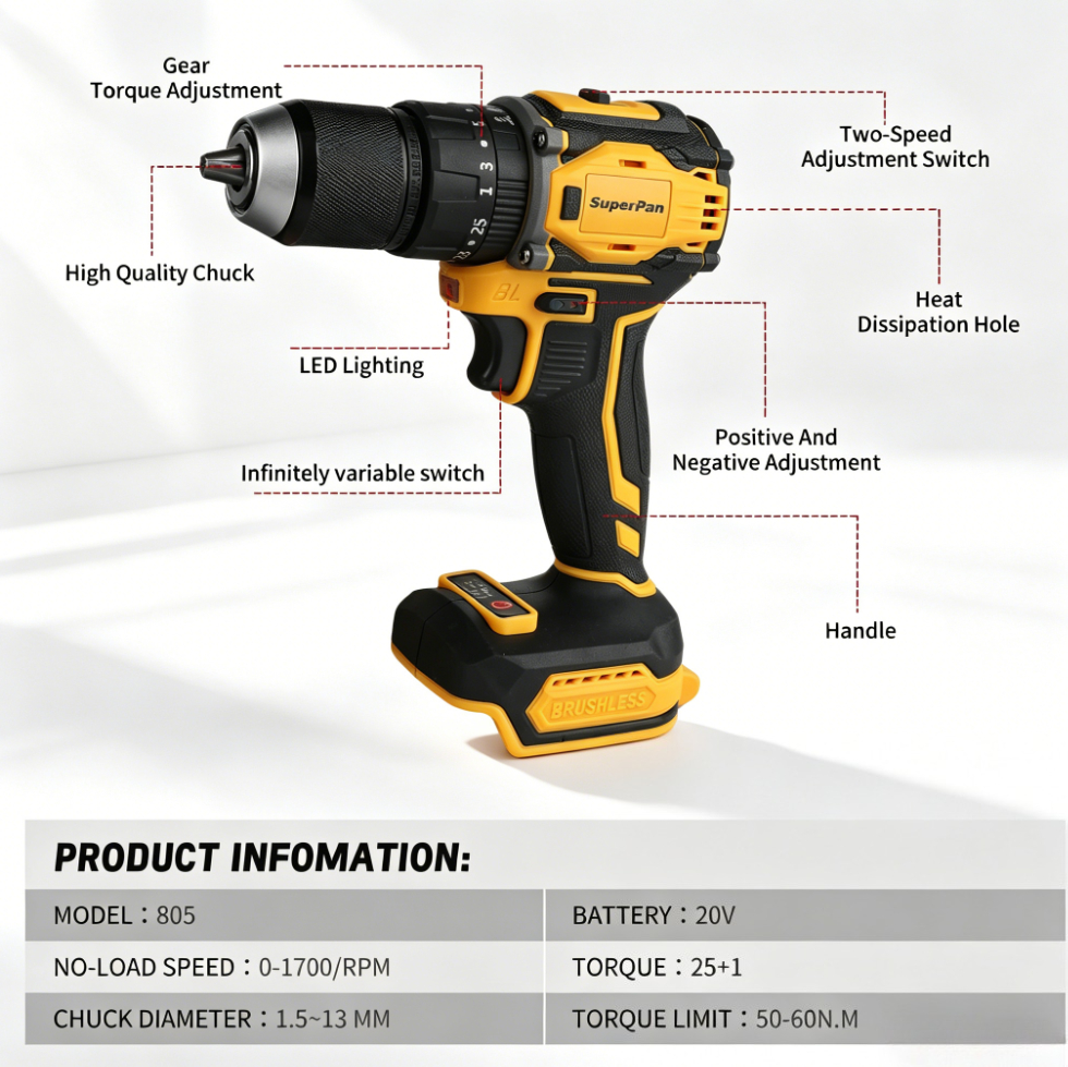 Brushless electric drill concr - Power Tools Wood recension och pris