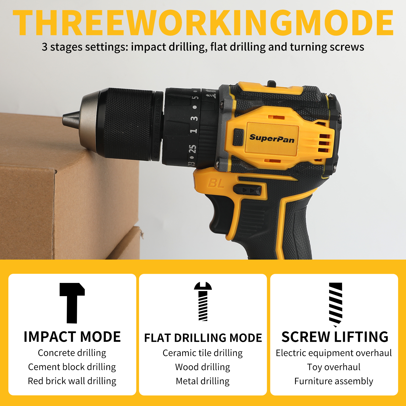 Brushless electric drill concr - Power Tools Wood recension och pris