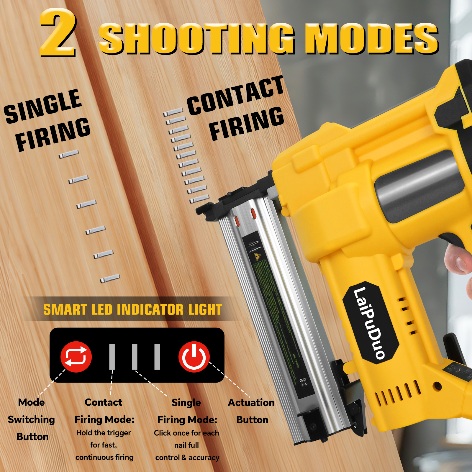 Brushless Brad Nailer 0-50mm 2 - Staple Gun Electric recension och pris