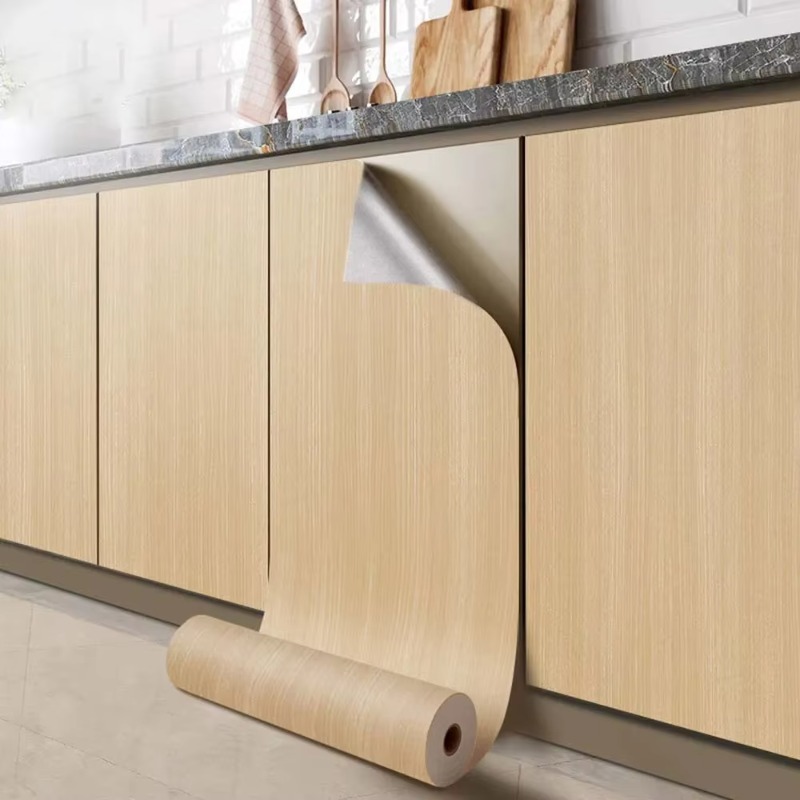 PVC vinyl yellow oak grain dec - Power Tools Wallpaper recension och pris