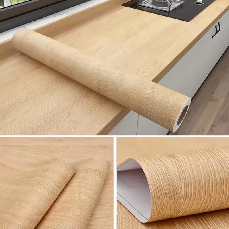 PVC vinyl yellow oak grain dec - Power Tools Wallpaper recension och pris