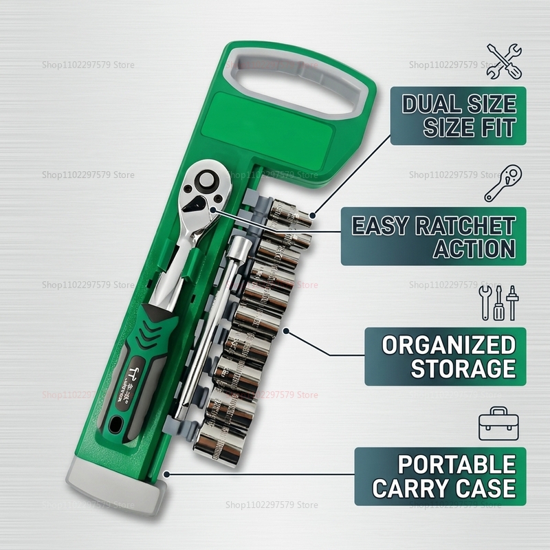 1/4 3/8 Inch Ratchet Socket Se - Power Tools In Automotive recension och pris