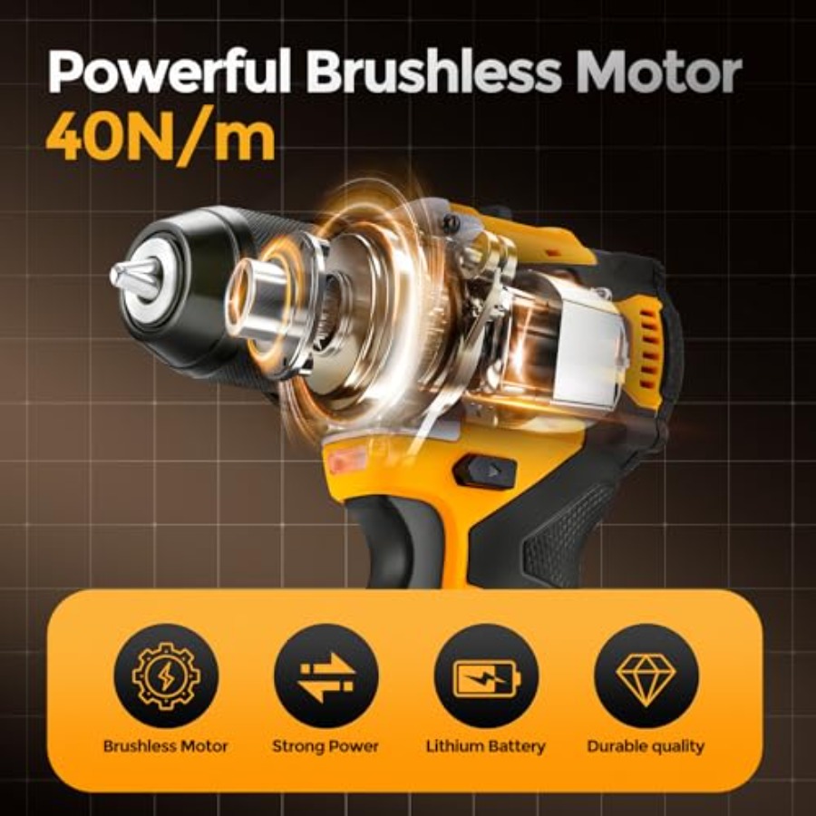 Brushless Motor Tool Kit Set:  - Power Tools Yellow recension och pris