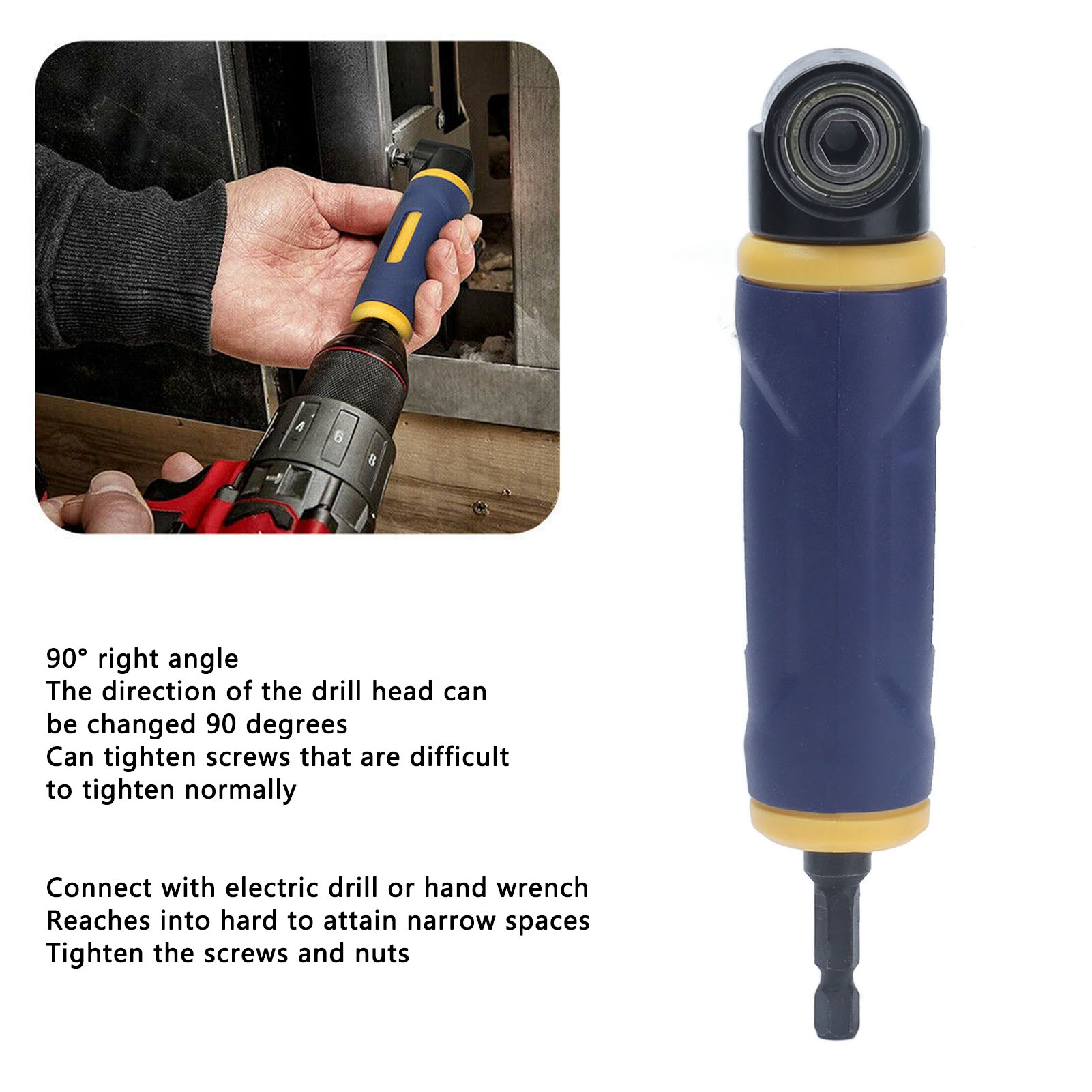 Right Angle Drill Adaptor 90 D - Power Tools Yellow recension och pris